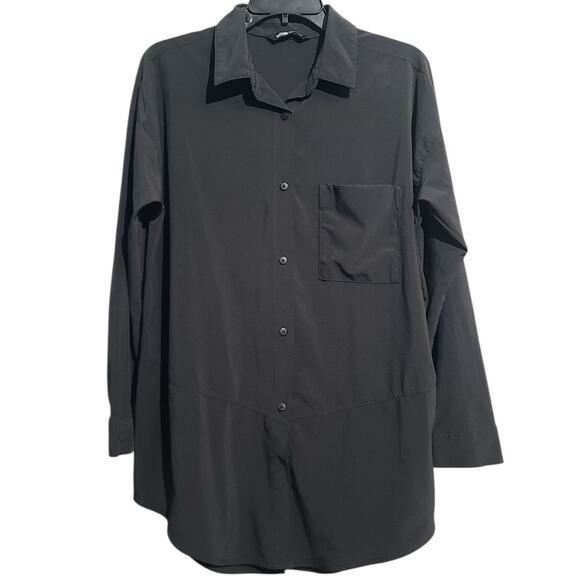 The North Face Women’s Black Button Shirt Oversized Size M - Picture 1 of 6